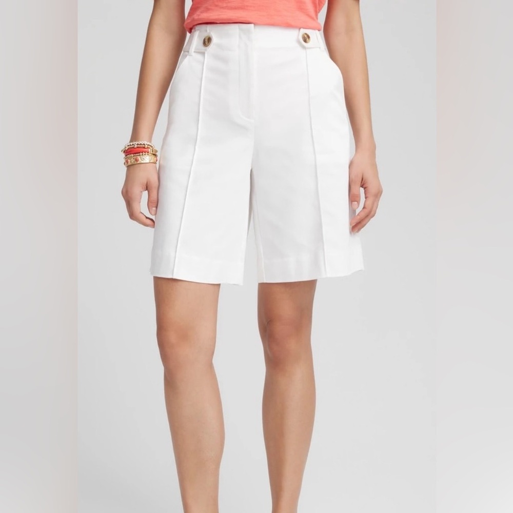 NWT Chico’s Sateen Tab Front A-Line Shorts Size  2.5/14